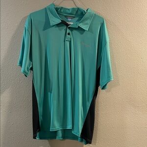 Columbia Men's Teal and Black Polo Shirt XXL